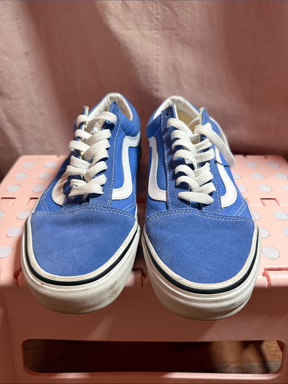 Vans Old Skool Blue and White Low-Top Sneakers size 9
